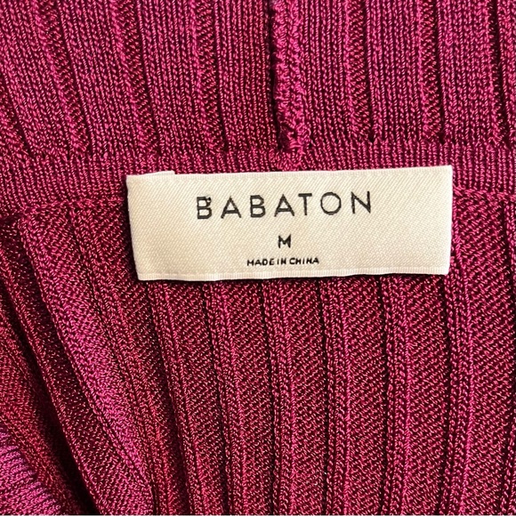 Babaton by Aritzia Compel Turtleneck Fuchsia Women’s Size Medium Ribbed Top - Picture 5 of 9
